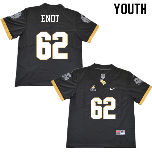 Youth #62 Caleb Enot UCF Knights College Football Jerseys Sale-Black